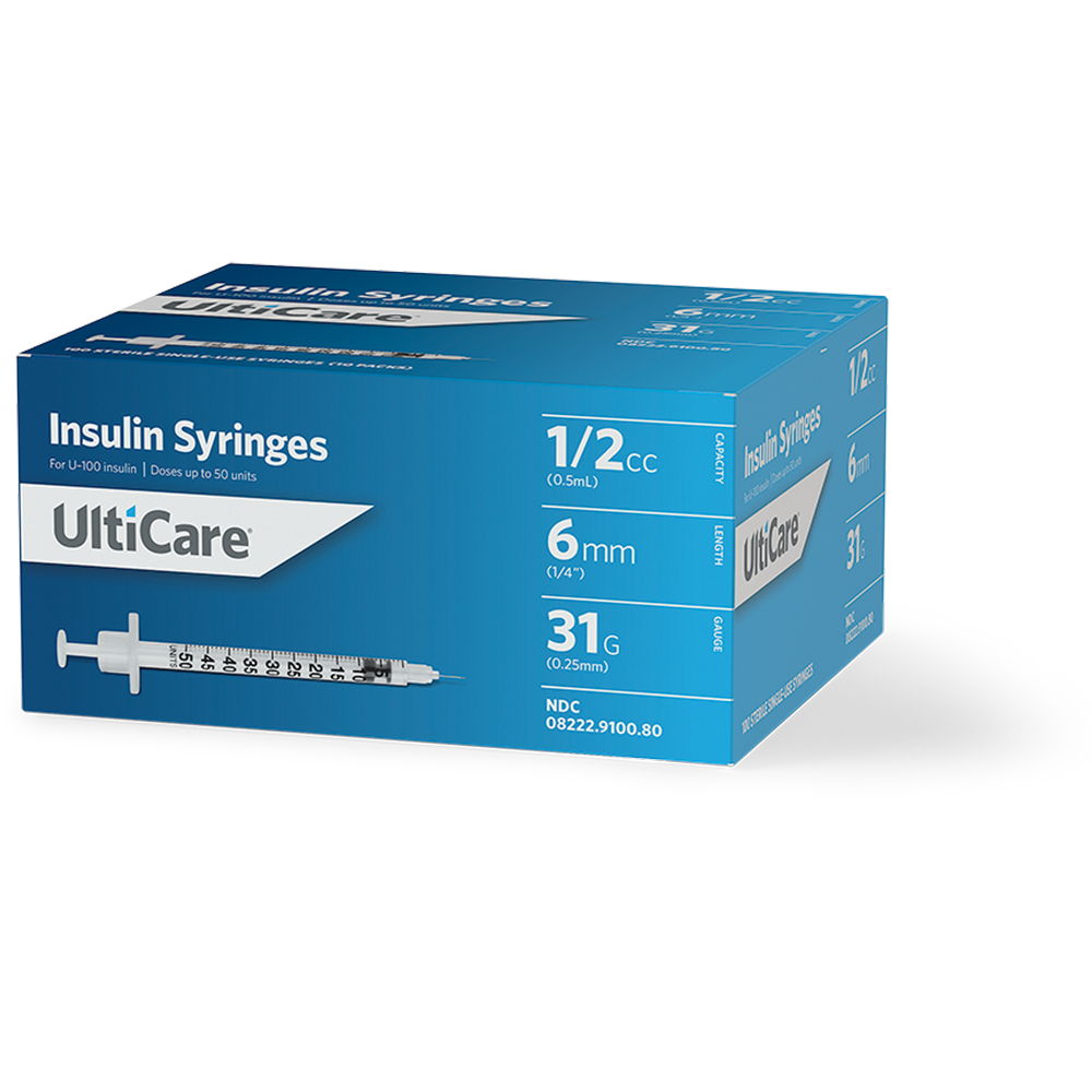 UltiCare U100 Insulin Syringes 1/2 mL/cc 6mm (1/4") x… UltiMed, Inc